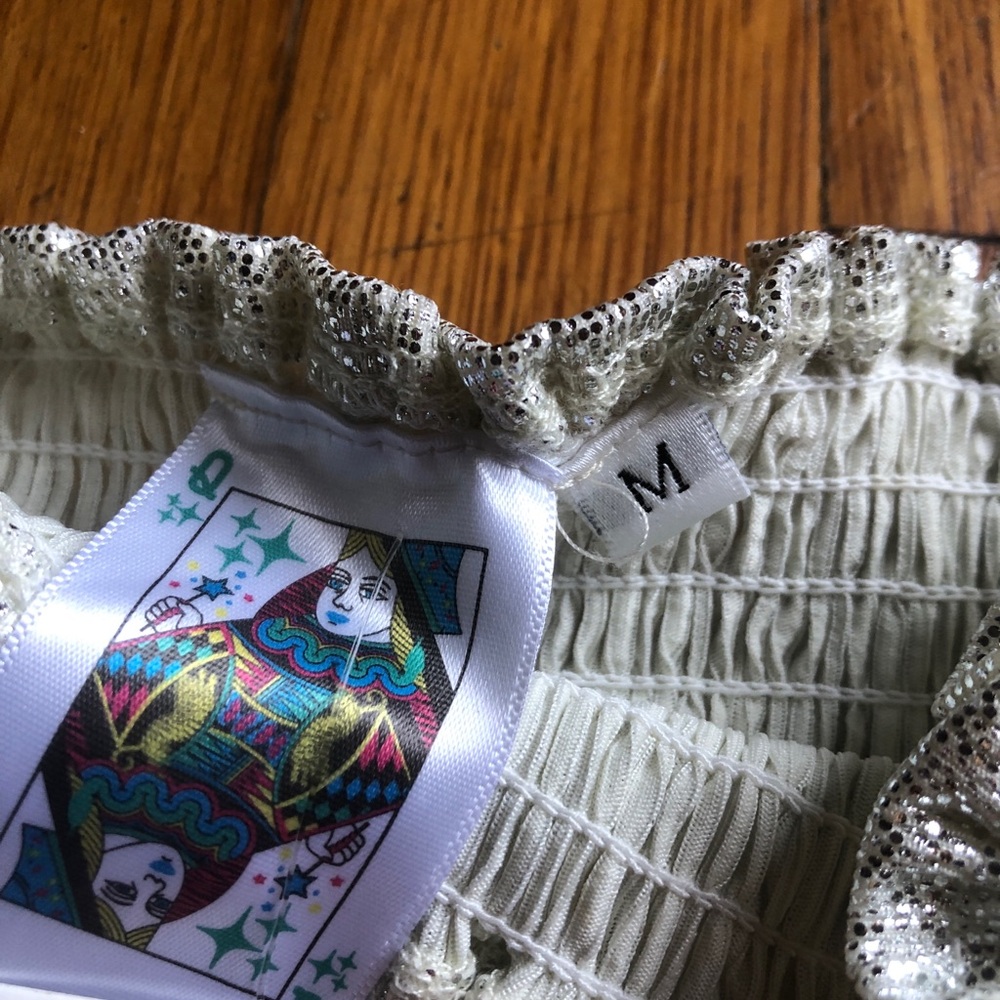 Queen of Sparkles Silver Glitter Swing Shorts New with Tags - Picture 6 of 7